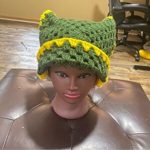 Green and Yellow Crochet Hat